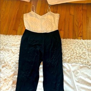 Ann Taylor Elegant Black and Cream Sleeveless jumpsuit
